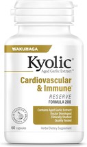 Kyolic Aged Garlic Extract Formula 200, Cardiovascular &amp; Immune, Reserve 60 Caps - £23.97 GBP