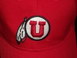 University of Utah Utes Red Baseball Hat Cap NCAA College Hook Loop Strap Band - £19.97 GBP