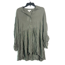 Style &amp; Co Womens M Olive Drab Green Oversized Collared Tunic Top NWT BZ55 - £19.26 GBP