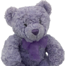 Build a Bear Teddy Bear Plush Stuffed Animal Purple Curly Fur w Bow 12&quot; ... - £18.33 GBP