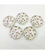 Scalloped Chintz Floral Shell Shaped Porcelain Plates Set of 5 vintage - €16,99 EUR