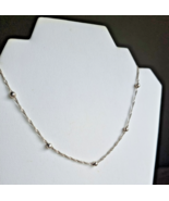 FAS ITALIAN 925 STERLING SILVER 5 mm BEAD BALL TWISTED CHAIN LINK NECKLA... - $68.22 CAD
