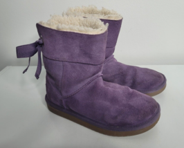 Koolaburra by UGG Kids Girls Size 3 Bow Tie Purple Andrah Short Boots #1108611 - £22.70 GBP