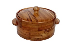 Tortilla Warmer Wooden Chapati Box/Casserole Box with Removable Stainless Steel - £62.89 GBP