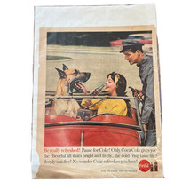 Vintage Original 1960 Coca Cola Print Ad with Great Dane in car - £12.91 GBP