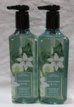 Bath &amp; Body Works Cleansing Gel Hand Soap essential Lot Set of 2 CUCUMBER &amp; LILY - £18.75 GBP