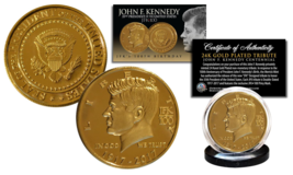 Jfk Kennedy 35th President 100th Birthday Celebration 24K Gold Clad Tribute Coin - £6.75 GBP
