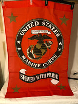 USMC SEMPER FIDELIS MARINE CORPS 40 x 28  TOP DOWN FLAG 100% POLY W/ GRO... - $17.81