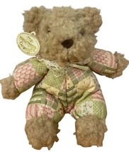 Ganz Bros 1993 Frazzles Bear With Plastic Hang Tag Tan Multi Patchwork 7... - $21.15