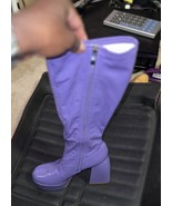 Purple Knee-High Platform Boots with Side Zipper - $34.65