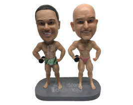 Custom Bobblehead Bodybuilding Pals Working On Their Bodies For The Chicks - Spo - £121.50 GBP