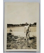 WWII Soldier Posing in Swimsuit Snapshot Photograph A204 - £15.63 GBP