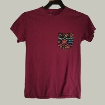 Empyre Mens Pocket Tee Small Maroon Patterned Pocket Pullover Casual - £9.17 GBP