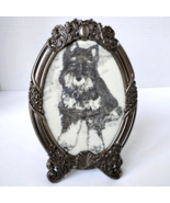 Miniature Schnauzer Artist Signed Charcoal &amp; Pencil Framed Original Art ... - $32.20 CAD