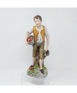 Figurine Country Boy Lad With Apple Basket HOMCO Ceramic 12&quot; Vintage Hom... - £30.46 GBP