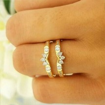 0.65 Ct Round Cut Diamond Enhancer Wrap Wedding Band Ring 14K Yellow Gold Finish - £87.02 GBP