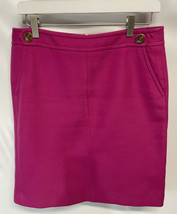 Talbots Fuscia Pink Straight Pencil Textured Cotton Lined Pockets 8P - $23.73