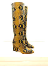 Loeffler Randall Sarina Knee High Block Heel Boots- Amber, US 6M - £116.37 GBP