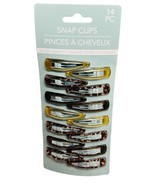 Salon Quality  1 Pk Of 14 Pcs Gold/Brown Color Hair Snap Clips-Brand New... - $16.71