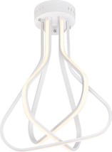 Flush-Mount Ceiling Light DAHLIA 3-Light White Acrylic Wire LED - £604.91 GBP