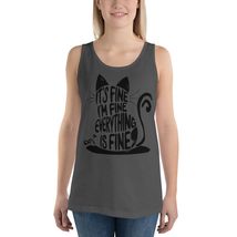 It&#39;s Fine I&#39;m Fine Everything is Fine Funny Cat Unisex Tank Top Red - $24.70+