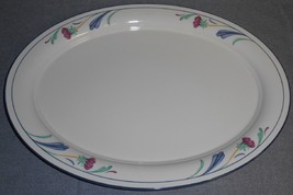 Lenox Chinastone POPPIES ON BLUE PATTERN Oval Serving Platter MADE IN USA - £31.64 GBP