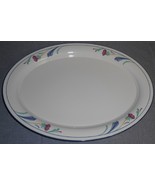 Lenox Chinastone POPPIES ON BLUE PATTERN Oval Serving Platter MADE IN USA - $54.25 CAD