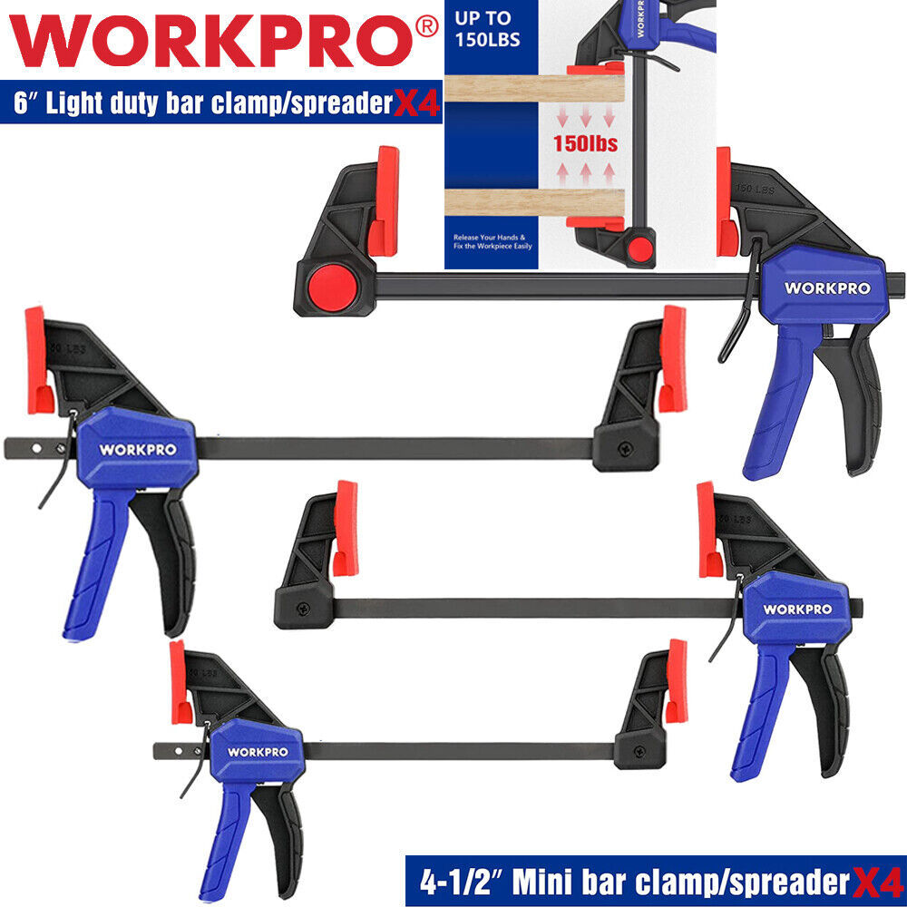 8PCS Quick Grip 4.5 6" F Woodworking Clamp Clip Light Duty Wood Carpenter Clamp - $103.99