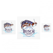 Busch Light American Fishing Sticker Various Sizes 3-Pack Multi-Color - £8.73 GBP