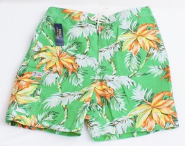Polo Ralph Lauren Green Floral Brief Lined Board Shorts Swim Trunks Men&#39;s NWT - £91.64 GBP