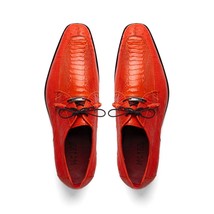 Andretti Genuine Ostrich Leg Dress Derby's Tasseled laces Shoes Orange image 5
