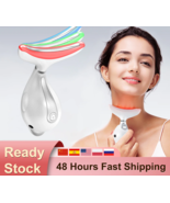 3 Colors Led Facial Neck Massager Heating Face Neck Wrinkle Removal - £32.51 GBP