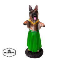 Dashboard Hula Dog German Shepherd Car Bobblehead Figurine 6 Inches Green Grass - £16.41 GBP