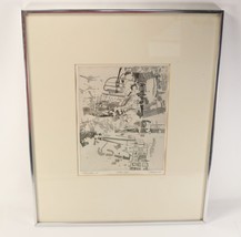 Vintage Signed 1969 Onneration Artist Proof &quot; P. Brown &quot; Framed Art Block Print - £84.01 GBP