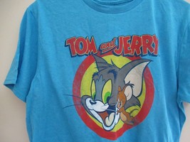 Tom and Jerry show heathered blue NWT t-shirt Men graphic tee M Medium - £11.66 GBP