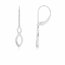 ANGARA Diamond Infinity Drop Leverback Earrings in 14K White Gold (G VS2, 1.4mm) - £360.83 GBP