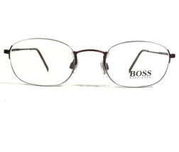 Hugo Boss HB 1594 BU Eyeglasses Frames Red Round Thin Wire Rim 49-20-145 - £52.32 GBP