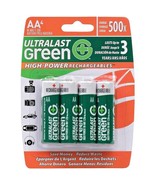 Ultralast ULGHP4AA Green High-Power Rechargeables AA NiMH Batteries, 4 pk - $50.17 CAD