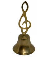 Vintage Solid Brass Bell w/ Treble Clef handle Music Note - £10.47 GBP