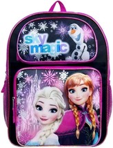 Disney Frozen Anna Elsa Olaf 16&quot; Backpack Pink/Purple - £15.02 GBP