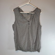 ANA Shirt Womens Large Black and White Pattern Sleeveless - $13.98