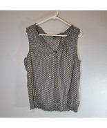 ANA Shirt Womens Large Black and White Pattern Sleeveless - £11.04 GBP