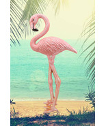 Tropical Rainforest Paradise Pink Flamingo Bird Cast Iron Wall Decor Pla... - £19.65 GBP