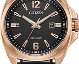 Citizen Eco-Drive Men&#39;s Dial Black Leather Strap Watch AW1723-02E - £233.03 GBP