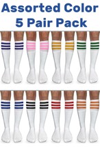 Jefferies Socks Boys Girls Assorted Color Stripe Vintage Knee High Tube Socks 5P - £11.95 GBP