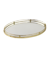 Vintage 70s Mid Century Modern MCM Oval Metal Orb Mirrored Tray Vanity B... - $926.98 MXN
