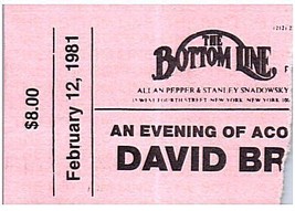 David Bromberg Ticket Stub February 12 1981 Bottom Line NY - £27.13 GBP
