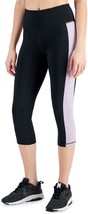Ideology Women&#39;s Colorblocked Cropped Leggings Black Frosted Lavender M - £8.81 GBP