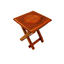 Coffee Table with Vintage Finish/Tea Table Wooden Fancy Folding 25 cm - £38.32 GBP
