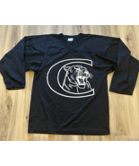 Vintage Hockey Jersey Cougar Black White Powertek Oversized Size S Read - $41.01 CAD